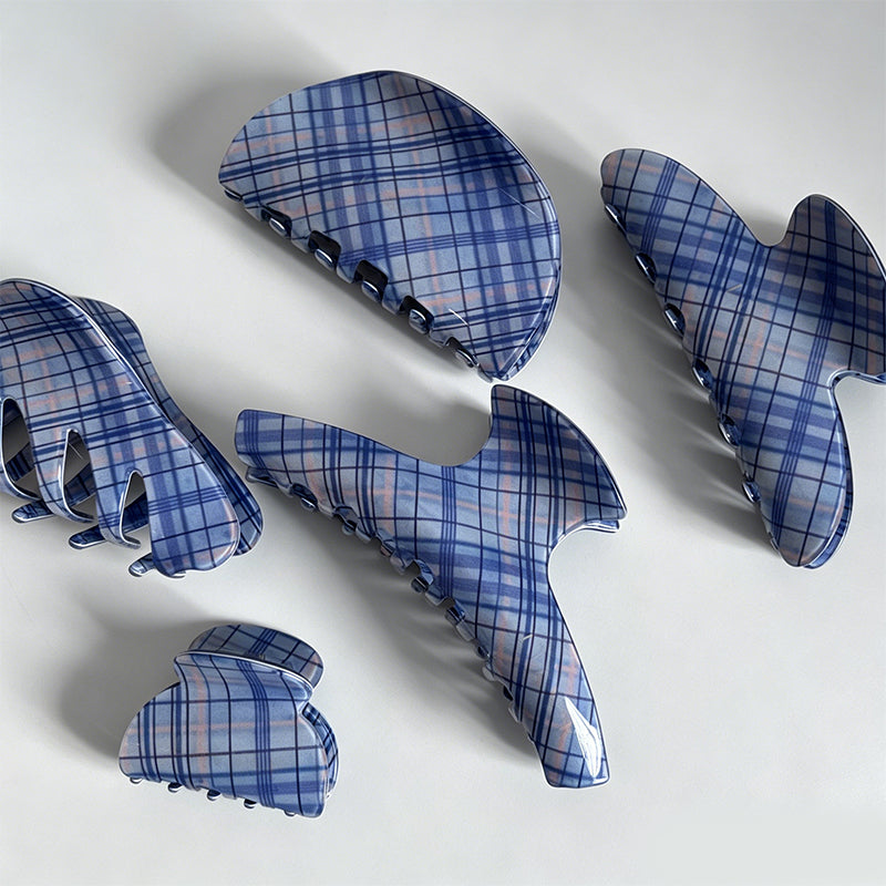 Sophisticated Blue Grid Patter - Shopdayla Wholesale - #5362