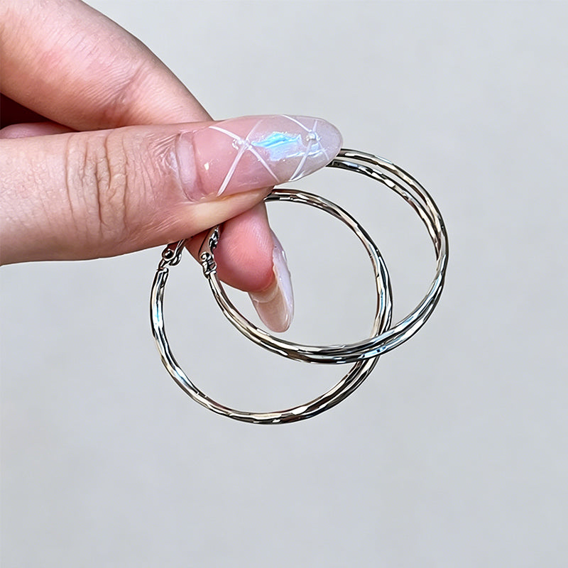 Modern Minimalist Double Hoop - Shopdayla Wholesale - #3442