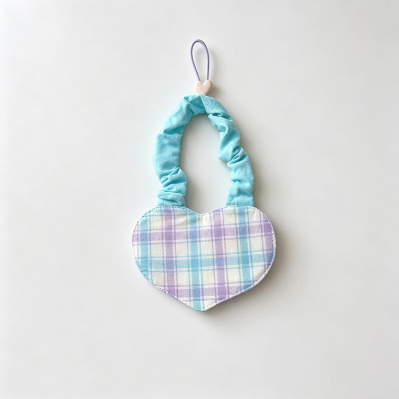 Heart Shape Plaid Hanging Hand Towel