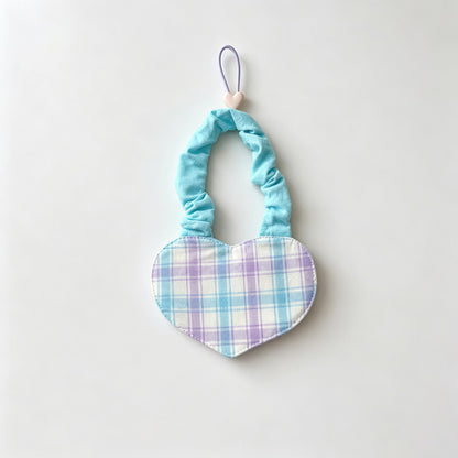 Heart Shape Plaid Hanging Hand Towel