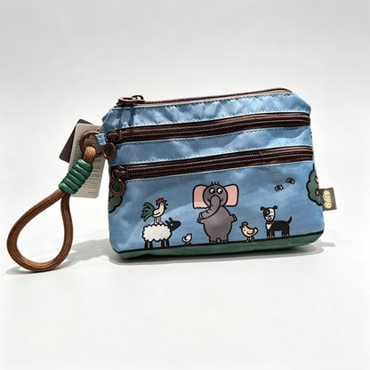 Triple Zipper Canvas Storage Pouch