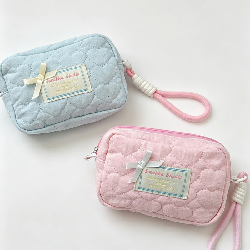 Heart Quilted Storage Pouch