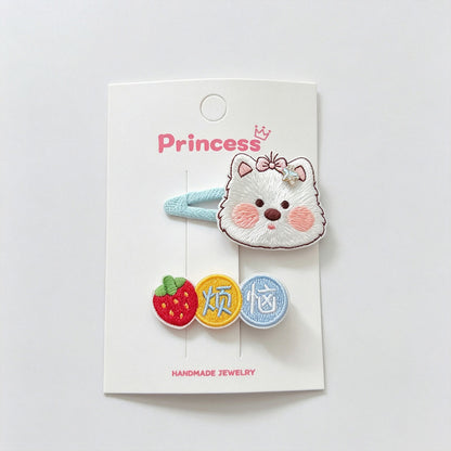 Embroidered Animal Hair Clips