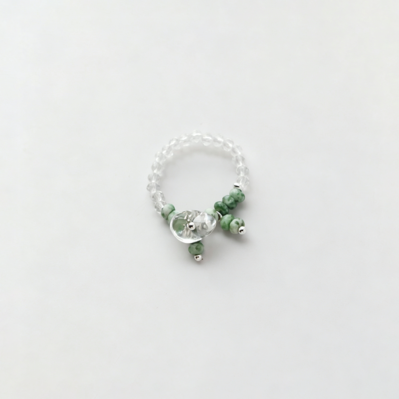 Faux Pearl Crystal Stretch Ring