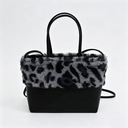 Leopard Print Plush Crossbody Bag