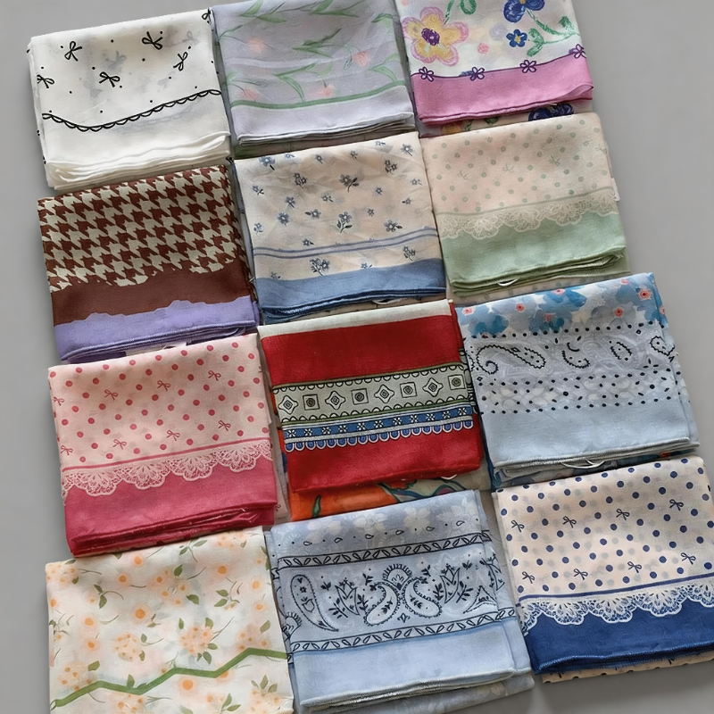Floral Print Square Scarf Band - Shopdayla Wholesale - #3506