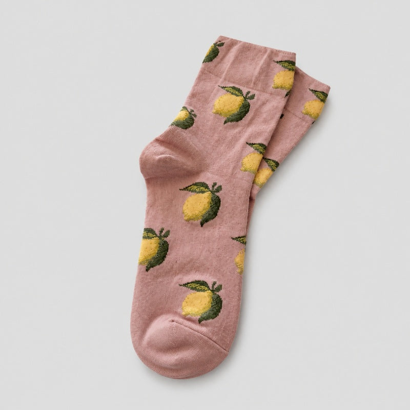 Fruit Print Crew Socks