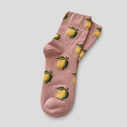 Fruit Print Crew Socks