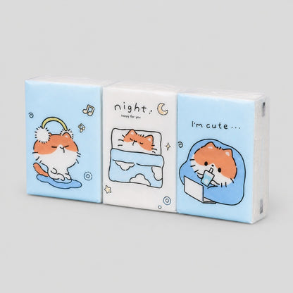 Blue Fox Print Pocket Tissues Set