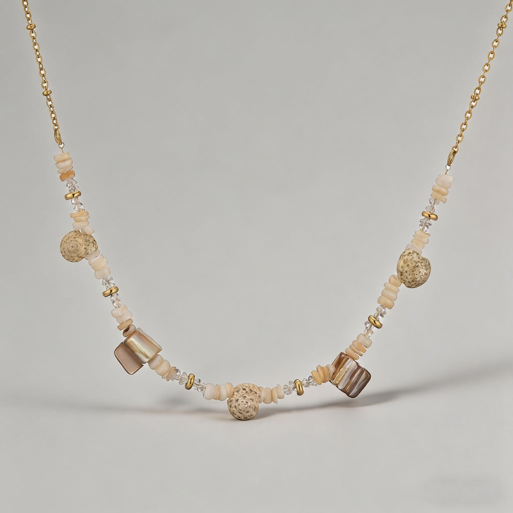 Ocean Shell Beaded Stainless S - Shopdayla Wholesale - #9074