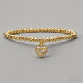 Heart-Themed Beaded Stretch Br - Shopdayla Wholesale - #6642
