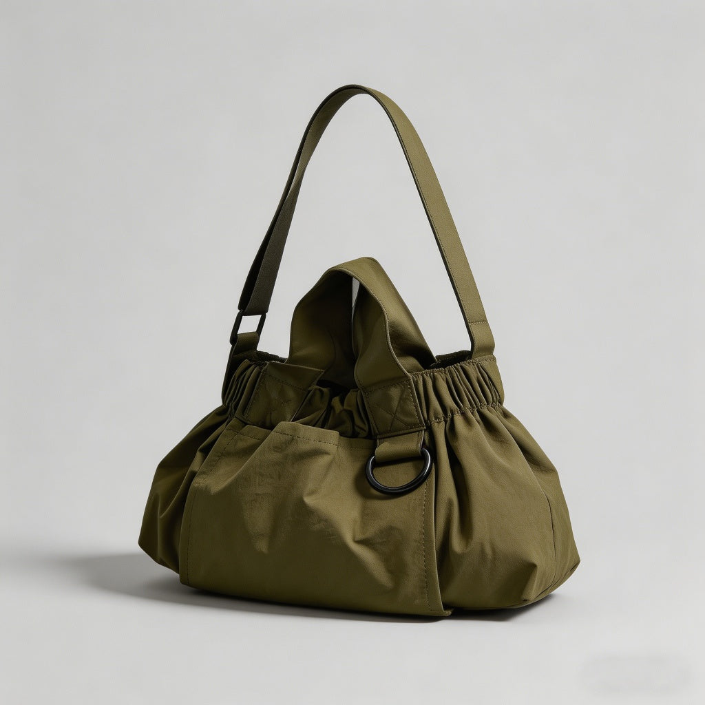 Ruched Nylon Hobo Shoulder Bag - Shopdayla Wholesale - #5698