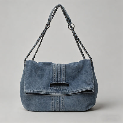 Vintage Denim Chain Shoulder T - Shopdayla Wholesale - #6786