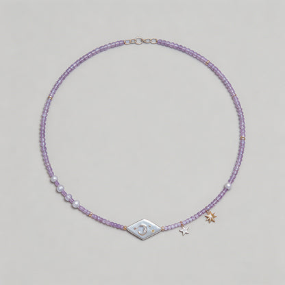 Dreamy Amethyst Moon Star Chok - Shopdayla Wholesale - #7810