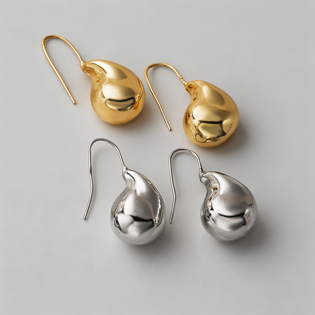 Polished Gold Teardrop Drop Ea - Shopdayla Wholesale - #8354