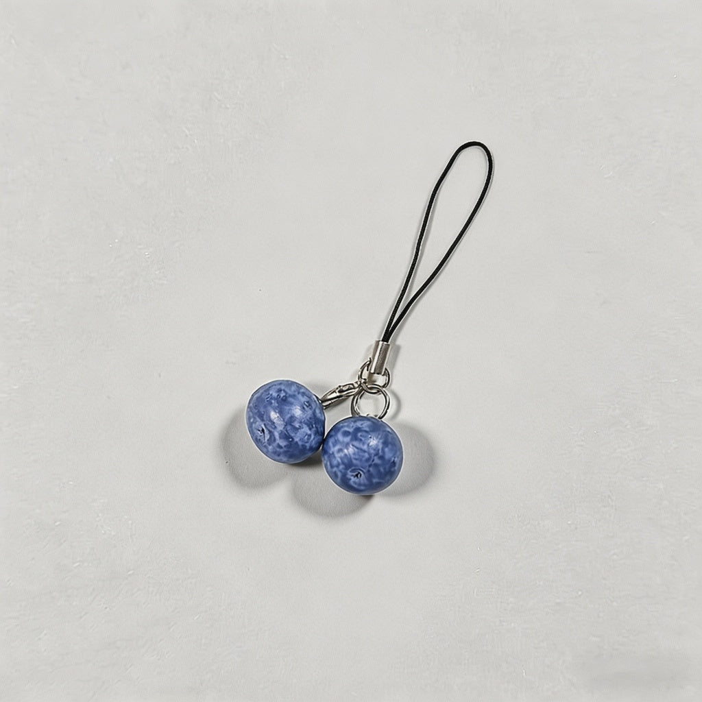 Blueberry Resin & Alloy Keychain