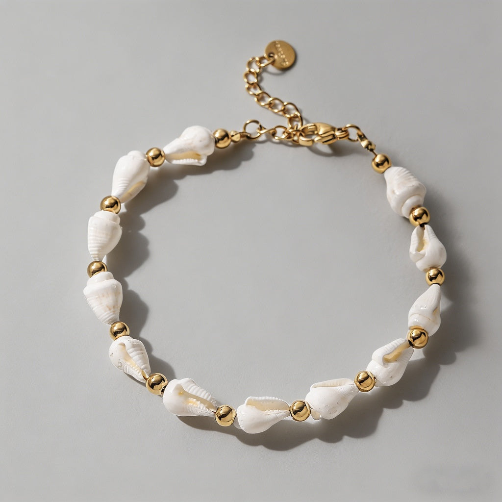 Seashell 18K Gold Plated Stain - Shopdayla Wholesale - #6546