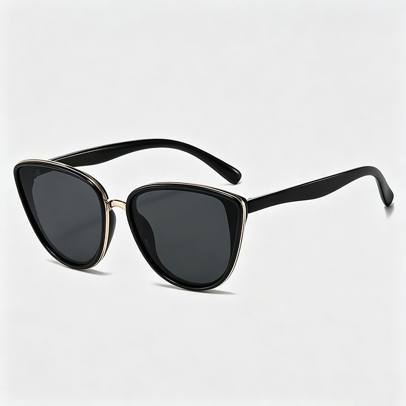 Cat Eye Gold Trim Sunglasses - Shopdayla Wholesale - #8866