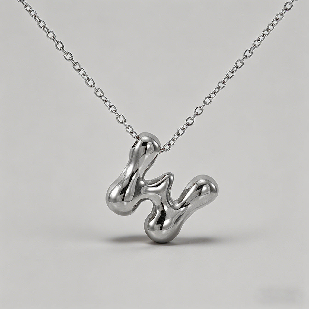 3D Bubble Letter Initial Neckl - Shopdayla Wholesale - #8178