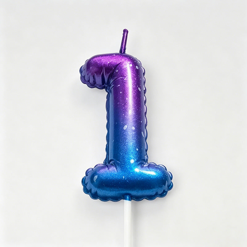 0-9 Gradient Balloon Style Number Birthday Candles