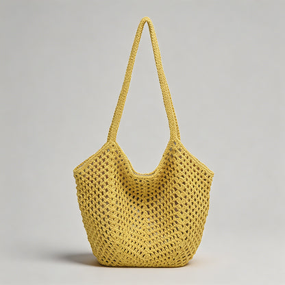 Open-Knit Straw Tote Bag - Shopdayla Wholesale - #2402