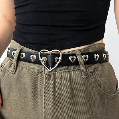 Heart‑Shaped Eyelet Leather Be - Shopdayla Wholesale - #9186