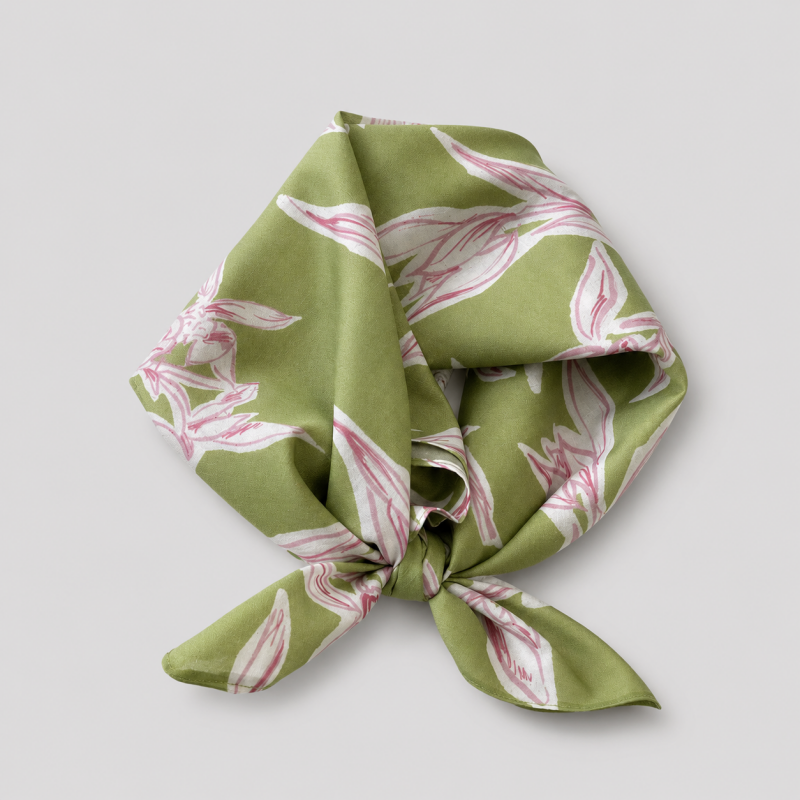 Floral Cotton Square Scarf Headband