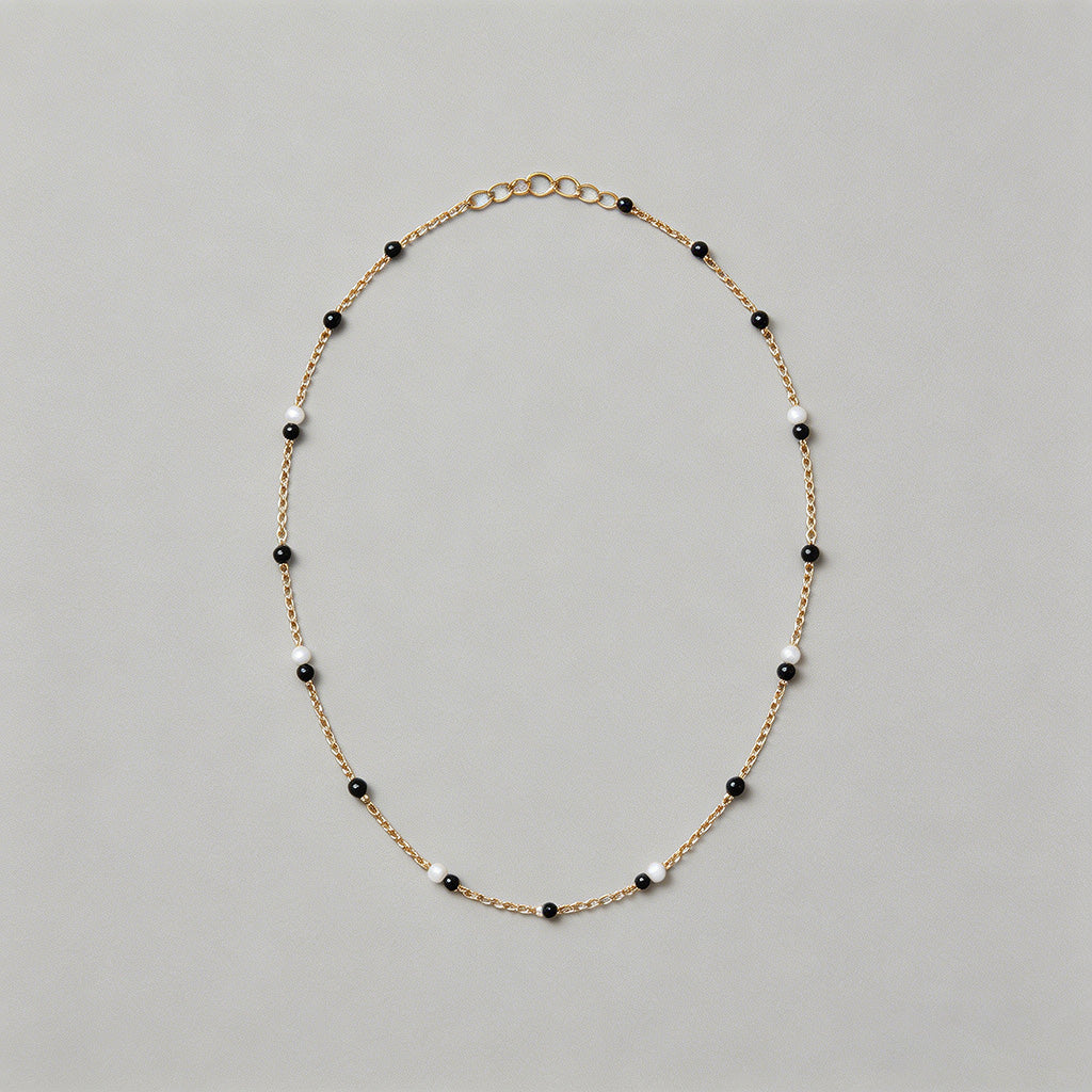Beaded Gold Chain Choker Necklace