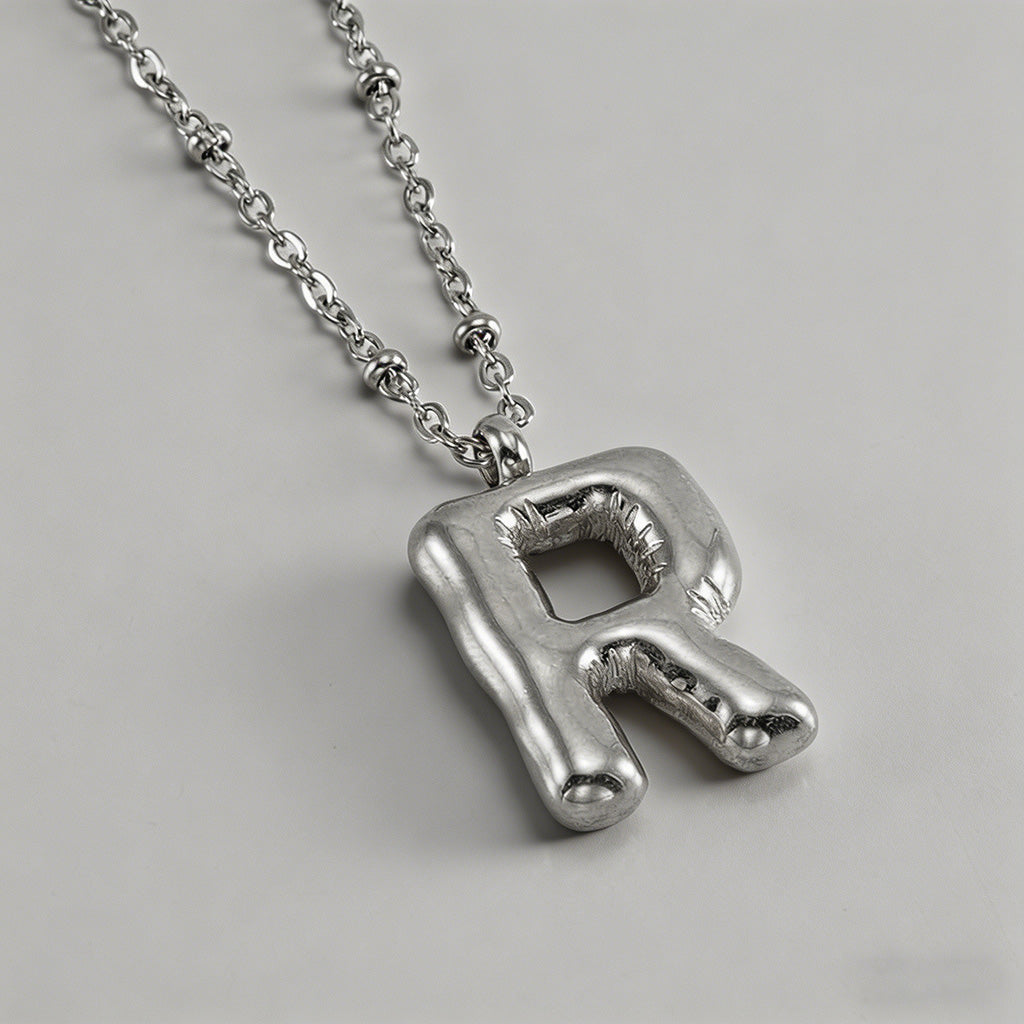 3D Bubble Letter Initial Neckl - Shopdayla Wholesale - #8226