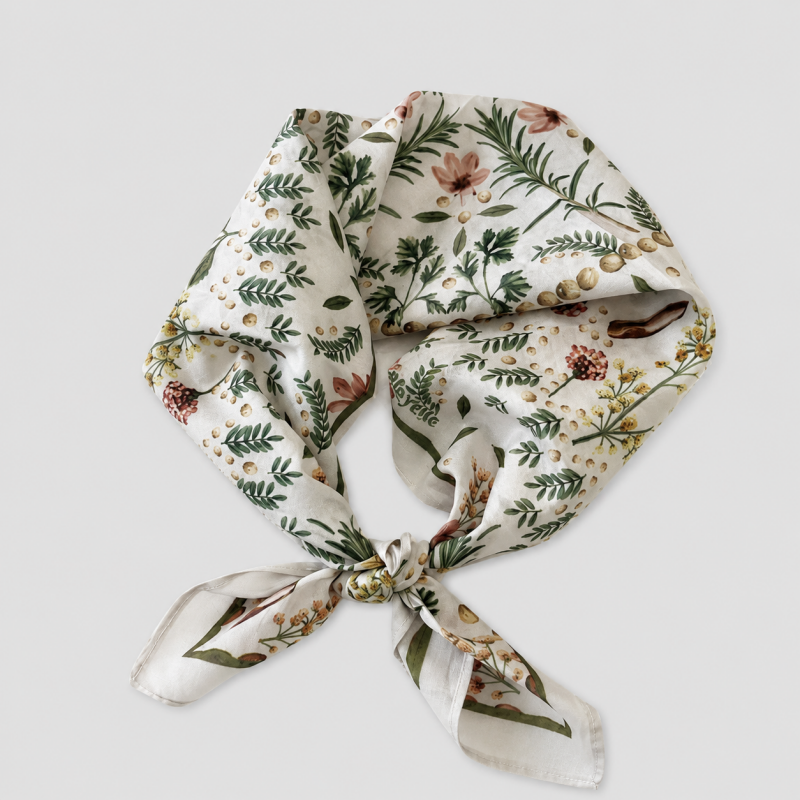 Floral Cotton Square Scarf Hea - Shopdayla Wholesale - #7394
