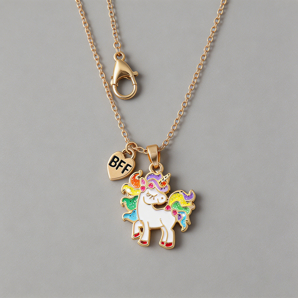 Unicorn BFF Friendship Necklac - Shopdayla Wholesale - #6498