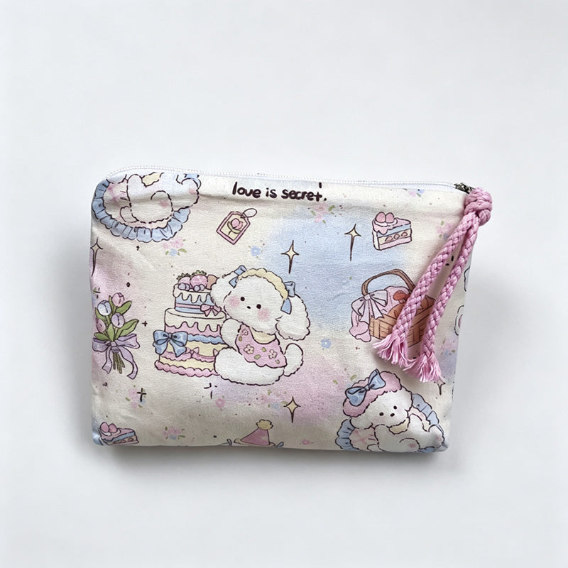 Cake Bunny Printed Fabric Pouch