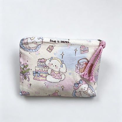 Cake Bunny Printed Fabric Pouch