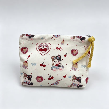 Cherry Cake Printed Fabric Pouch