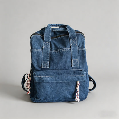 Vintage Washed Denim Backpack - Shopdayla Wholesale - #1362