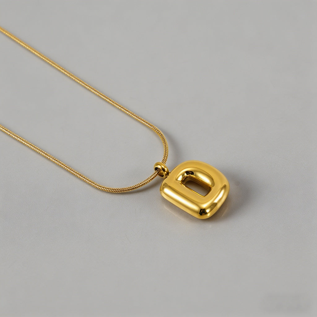 3D Bubble Letter Initial Neckl - Shopdayla Wholesale - #3314