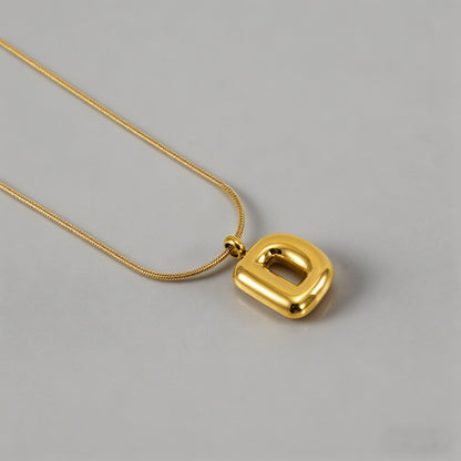 3D Bubble Letter Initial Neckl - Shopdayla Wholesale - #3314