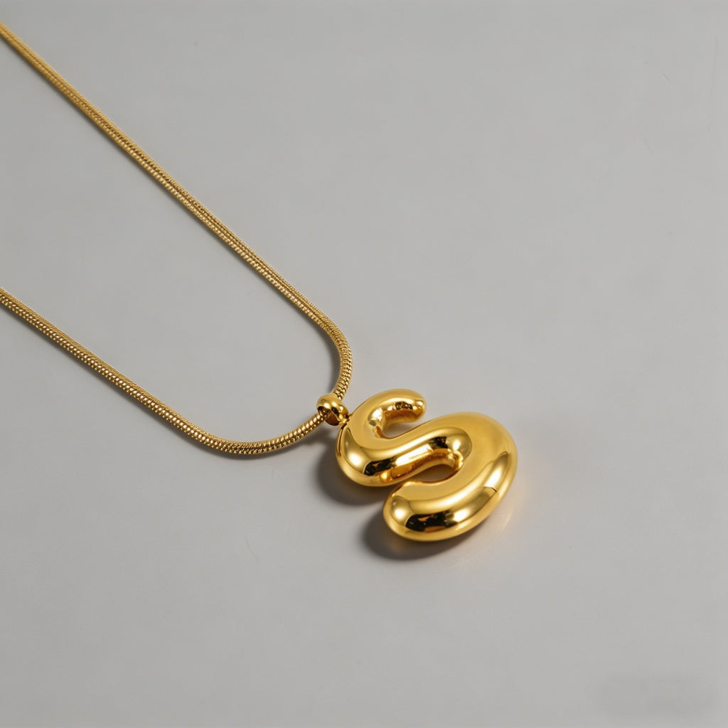 3D Bubble Letter Initial Neckl - Shopdayla Wholesale - #1170