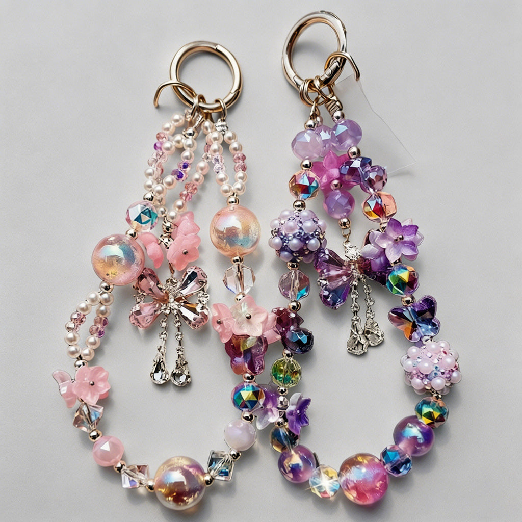 Beaded Butterfly Phone Chain