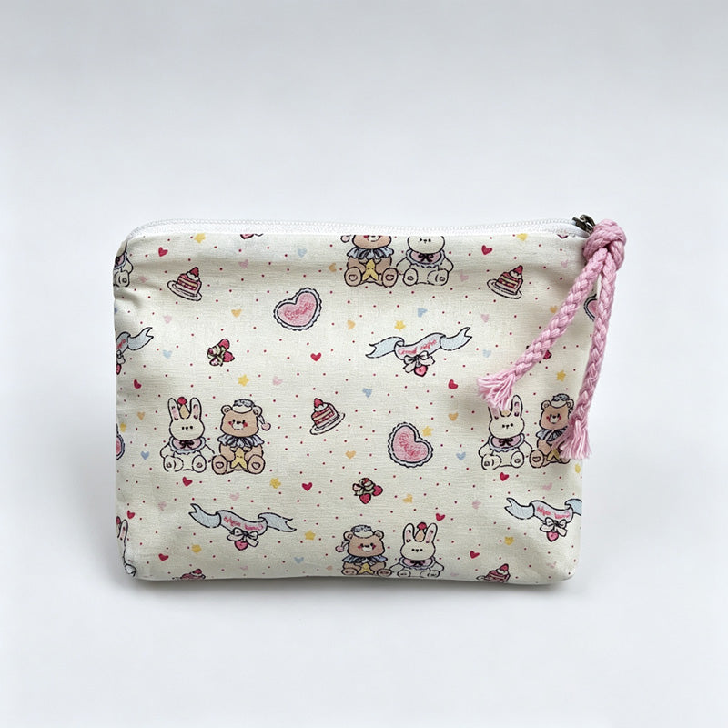Cherry Cake Printed Fabric Pouch