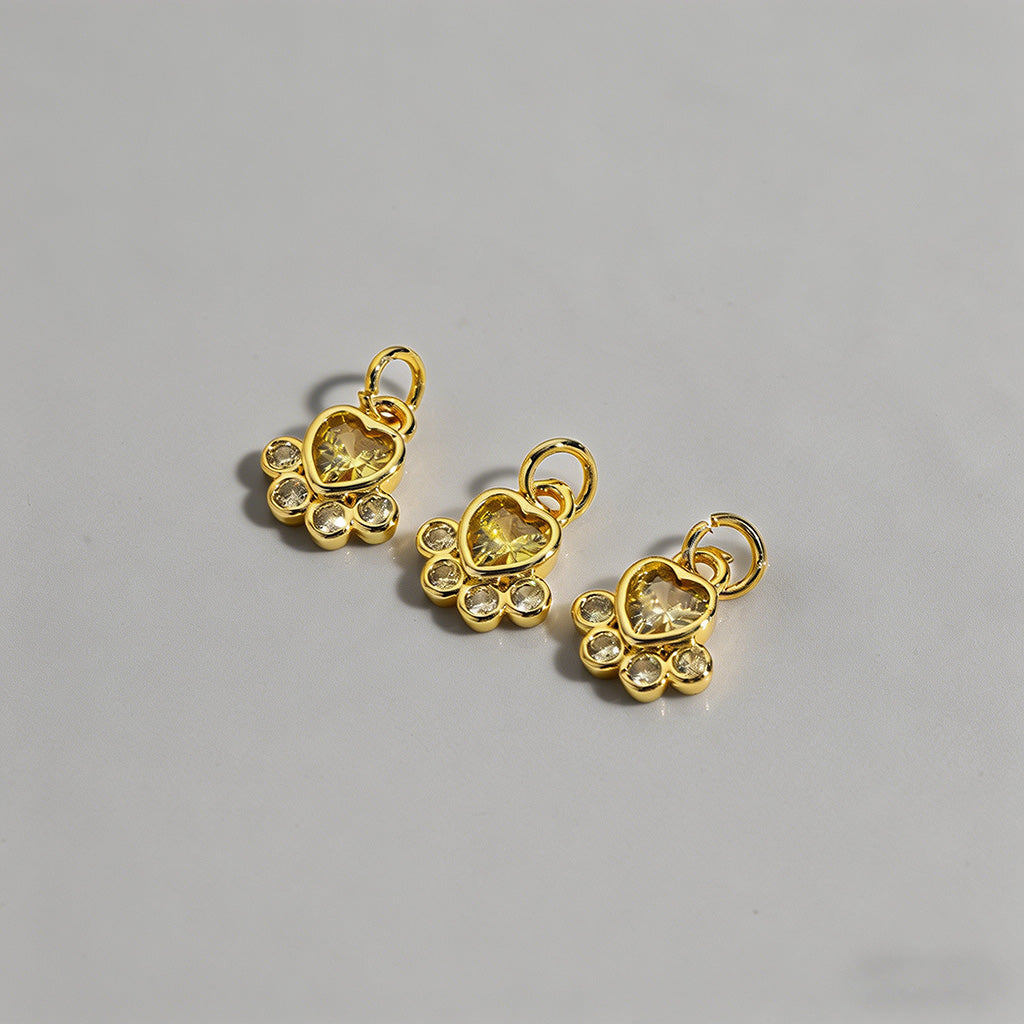 18K Gold Plated Cat Paw Heart - Shopdayla Wholesale - #9922