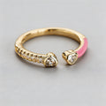 Colorful Enamel CZ Open Ring - Shopdayla Wholesale - #2322