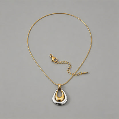 Two-Tone Teardrop Jewelry Set - Shopdayla Wholesale - #2466