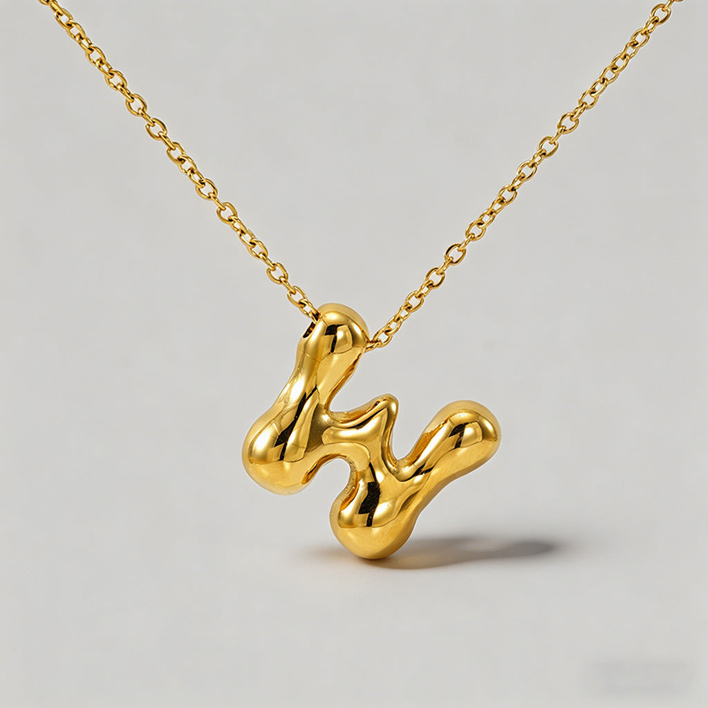 3D Bubble Letter Initial Neckl - Shopdayla Wholesale - #0146