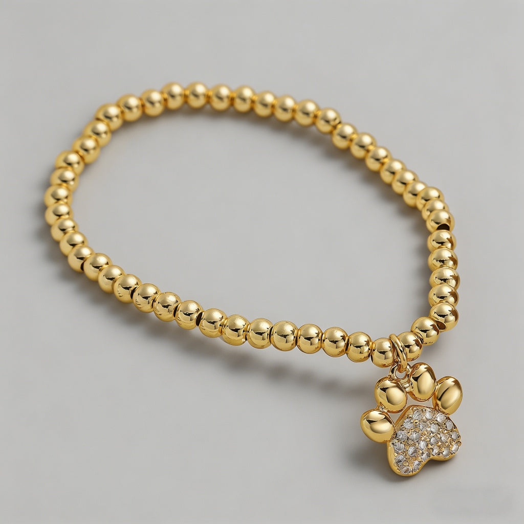 Paw Print Beaded Stretch Brace - Shopdayla Wholesale - #5954