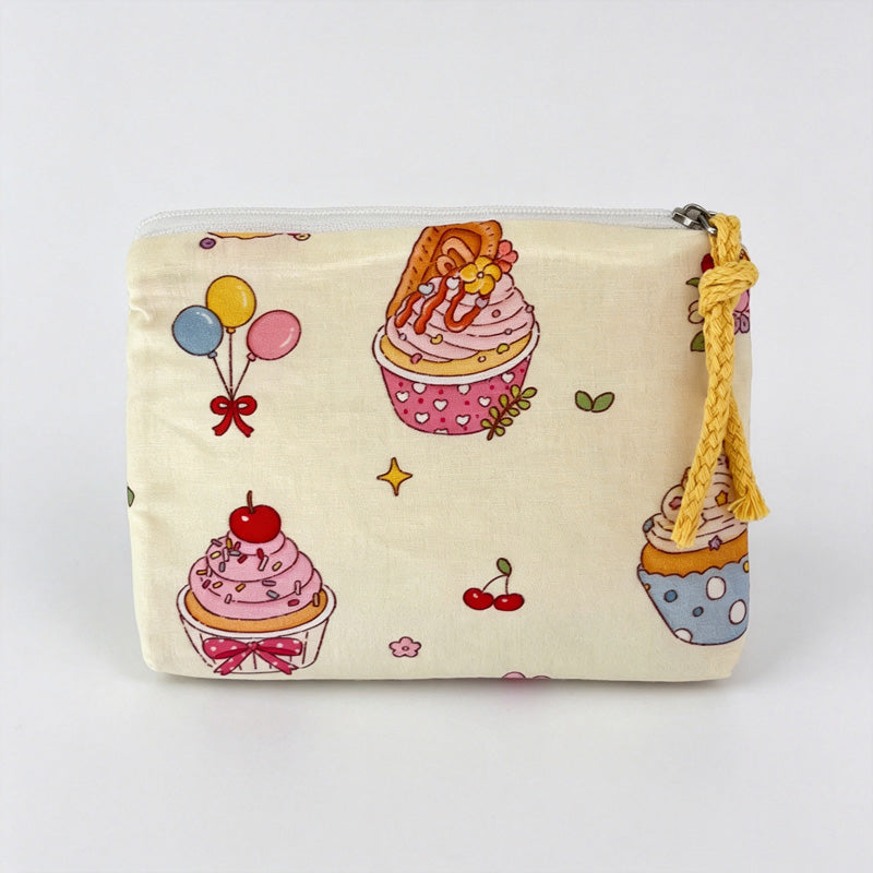 Cherry Cake Printed Fabric Pouch
