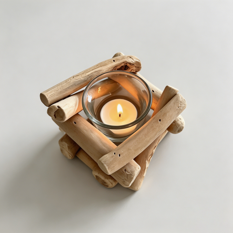Vintage Driftwood Candle Holde - Shopdayla Wholesale - #1842