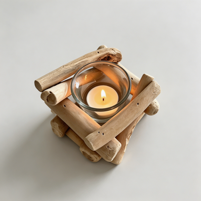 Vintage Driftwood Candle Holde - Shopdayla Wholesale - #1842