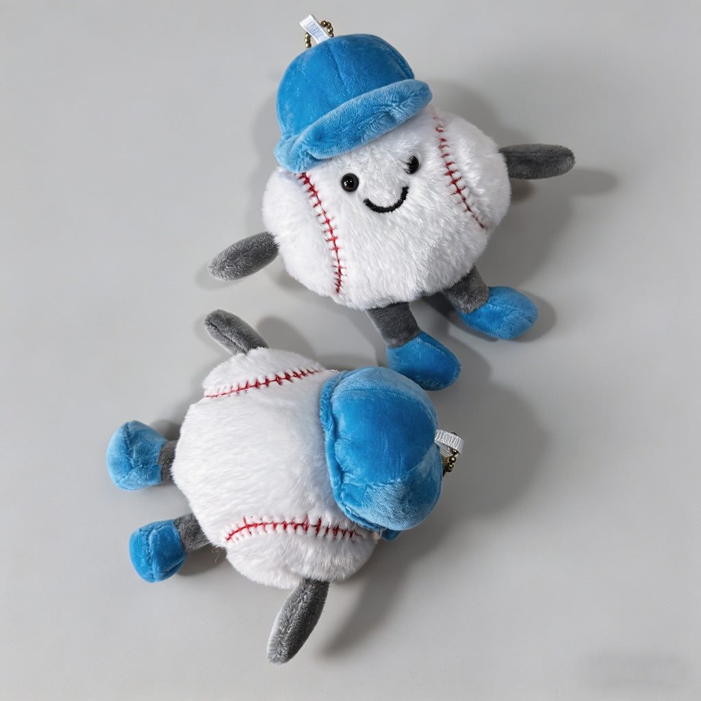 Baseball Plush Keychain Charm