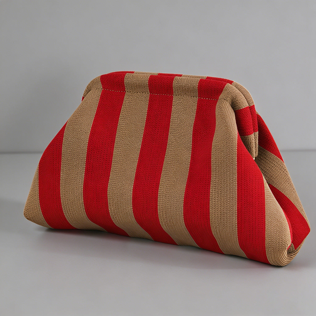 Block Striped Knit Cloud Bag